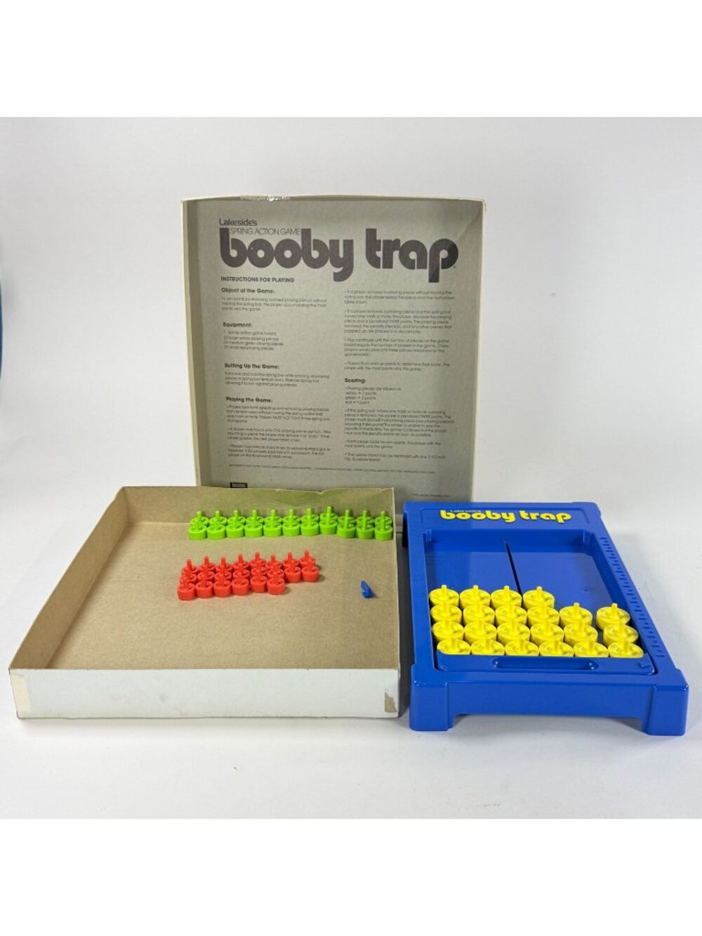Vintage 1977 Lakeside Booby Trap Board Game Spring Action Retro 1970s Game